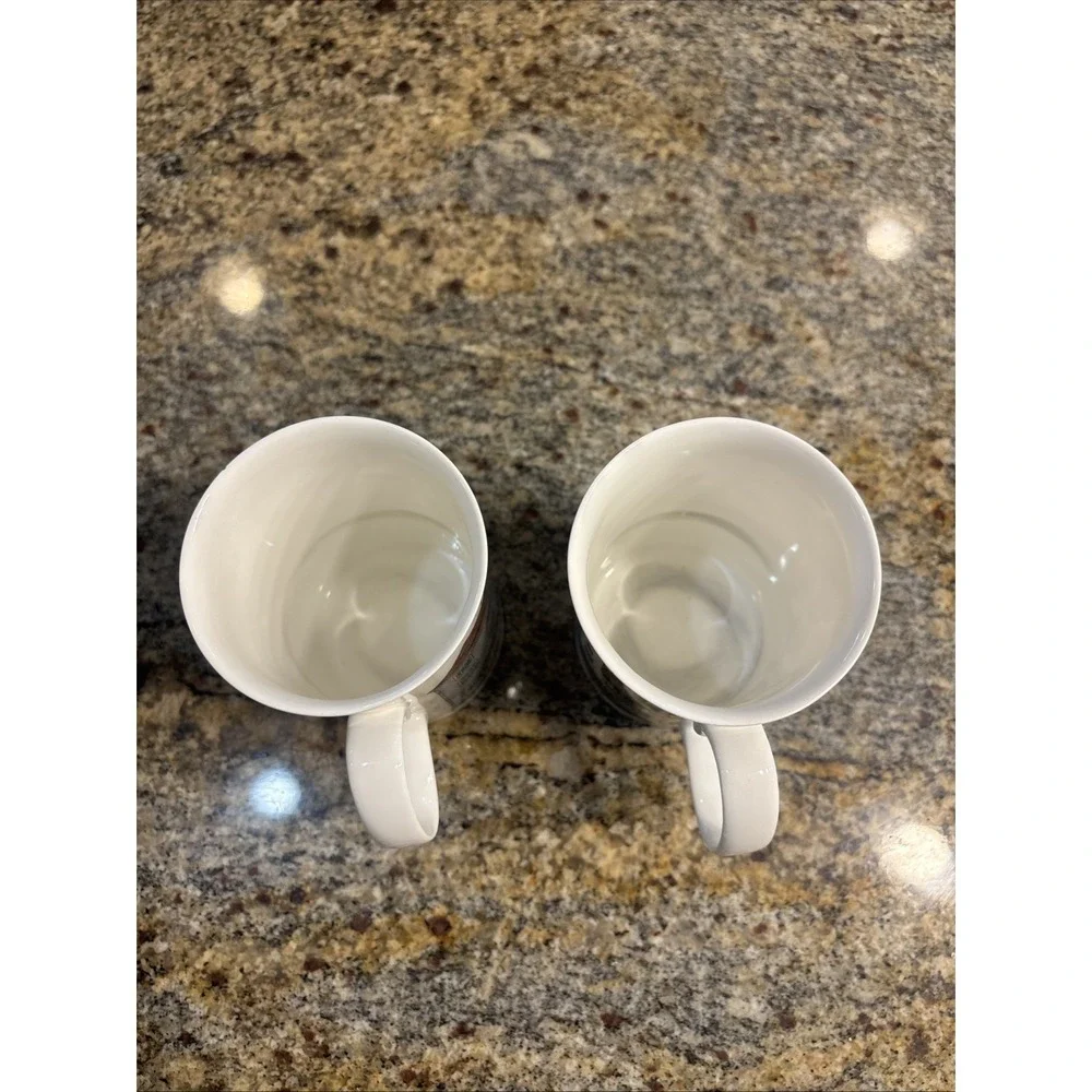 2 Dunoon Mugs English Cottages Sue Scullard Tea Cup Made England Fine Bone China